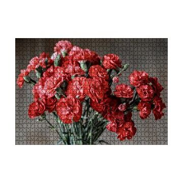Cakapuzzle Bir Demet Kırmızı Yabani Karanfil 120 Parça Ahşap Puzzle