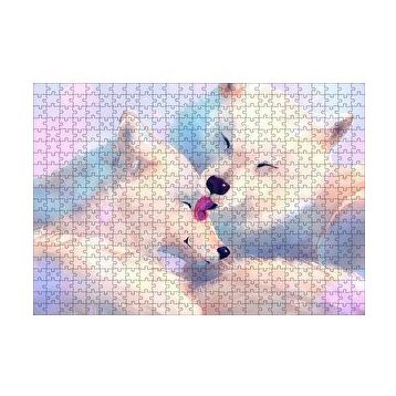Cakapuzzle Birbirini Temizleyen Beyaz Kurtlar Çizim 120 Parça Ahşap Puzzle