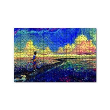 Cakapuzzle Bisikletli Çocuk 120 Parça Ahşap Puzzle