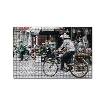 Cakapuzzle Bisikletli Uzakdoğulu 120 Parça Ahşap Puzzle