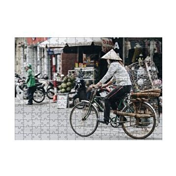 Cakapuzzle Bisikletli Uzakdoğulu 120 Parça Ahşap Puzzle