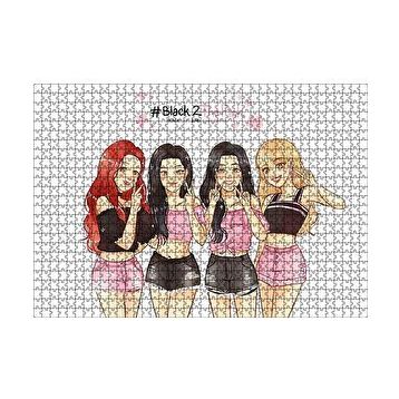 Cakapuzzle Black Pink Kore Pop Pembe Siyah Kıyafetli 120 Parça Ahşap Puzzle
