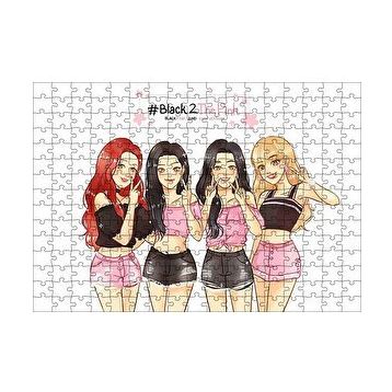 Cakapuzzle Black Pink Kore Pop Pembe Siyah Kıyafetli 120 Parça Ahşap Puzzle