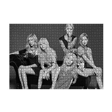 Cakapuzzle Black Pink Kore Pop Siyah Beyaz 120 Parça Ahşap Puzzle
