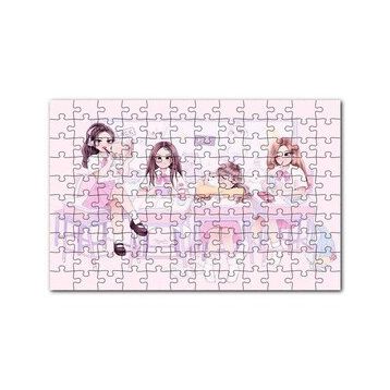 Cakapuzzle Black Pink Pop Grubu Üyeleri Çocuksu Çizim 120 Parça Ahşap Puzzle