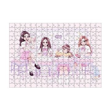 Cakapuzzle Black Pink Pop Grubu Üyeleri Çocuksu Çizim 120 Parça Ahşap Puzzle