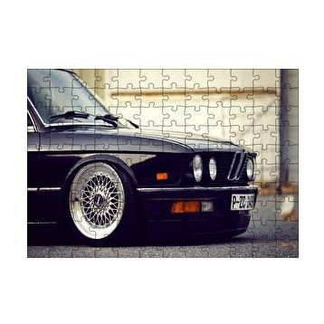 Cakapuzzle BMW E 28 Siyah Sağ Ön Detay 120 Parça Ahşap Puzzle