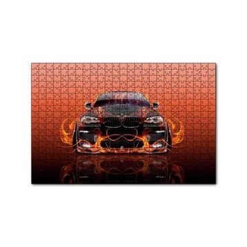 Cakapuzzle BMW X6 ve Kırmızı Alevler 120 Parça Ahşap Puzzle