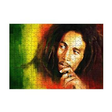 Cakapuzzle Bob Marley Renkli Portre Çizim 120 Parça Ahşap Puzzle