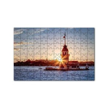 Cakapuzzle Boğaz Kız Kulesi ve Günbatımı 120 Parça Ahşap Puzzle
