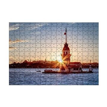 Cakapuzzle Boğaz Kız Kulesi ve Günbatımı 120 Parça Ahşap Puzzle
