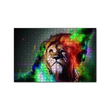 Cakapuzzle Boyalı Aslan 120 Parça Ahşap Puzzle