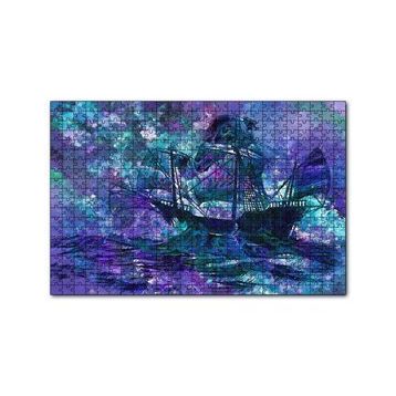 Cakapuzzle Boyama Fırtınada Yelkenli Gemi 120 Parça Ahşap Puzzle