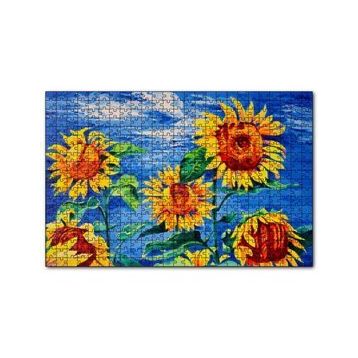 Cakapuzzle Boyama Sanatı Günebakan Görseli 120 Parça Ahşap Puzzle
