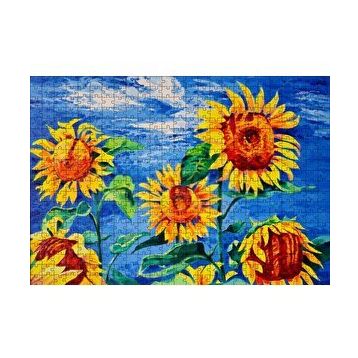 Cakapuzzle Boyama Sanatı Günebakan Görseli 120 Parça Ahşap Puzzle