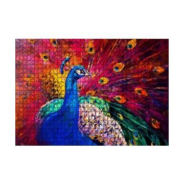 Cakapuzzle Boyama Tavus Kuşu Görseli 120 Parça Ahşap Puzzle