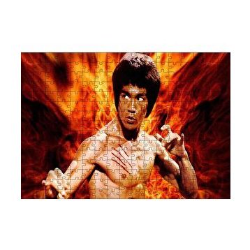 Cakapuzzle Bruce Lee Kungfu Alevler Arasında 120 Parça Ahşap Puzzle