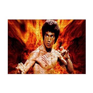 Cakapuzzle Bruce Lee Kungfu Alevler Arasında 120 Parça Ahşap Puzzle