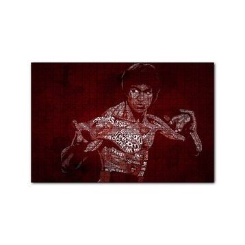 Cakapuzzle Bruce Lee ve Sözleri Çizim 120 Parça Ahşap Puzzle