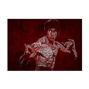 Cakapuzzle Bruce Lee ve Sözleri Çizim 120 Parça Ahşap Puzzle