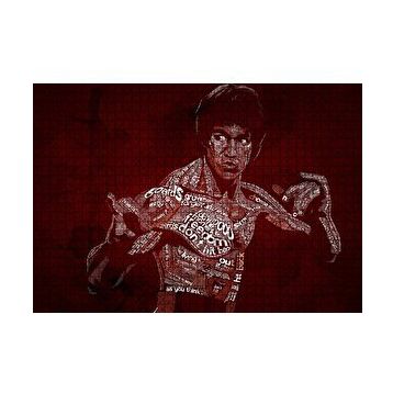 Cakapuzzle Bruce Lee ve Sözleri Çizim 120 Parça Ahşap Puzzle