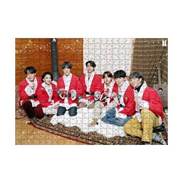 Cakapuzzle BTS Grubu Mutlu Noeller Görseli 120 Parça Ahşap Puzzle