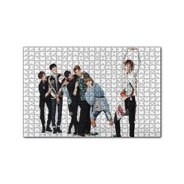 Cakapuzzle BTS Kore Pop Grup Üyesine Şaşırıyorlar 120 Parça Ahşap Puzzle