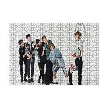 Cakapuzzle BTS Kore Pop Grup Üyesine Şaşırıyorlar 120 Parça Ahşap Puzzle