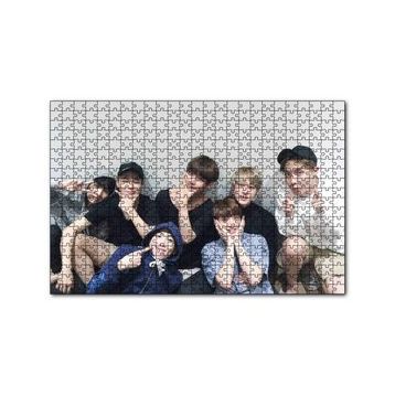 Cakapuzzle BTS Kore Pop Gülümseyen Yüzler 120 Parça Ahşap Puzzle