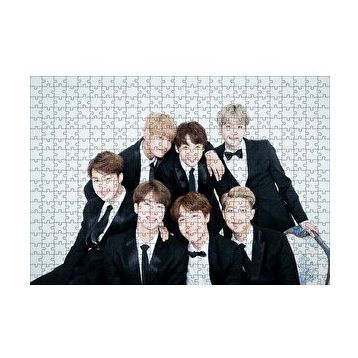 Cakapuzzle BTS Kore Pop Siyah Takım Elbiseli 120 Parça Ahşap Puzzle