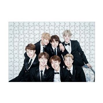 Cakapuzzle BTS Kore Pop Siyah Takım Elbiseli 120 Parça Ahşap Puzzle