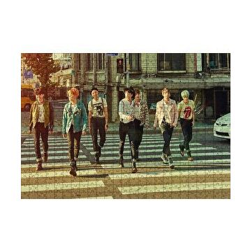 Cakapuzzle BTS Kore Pop Yaya Geçidinde 120 Parça Ahşap Puzzle