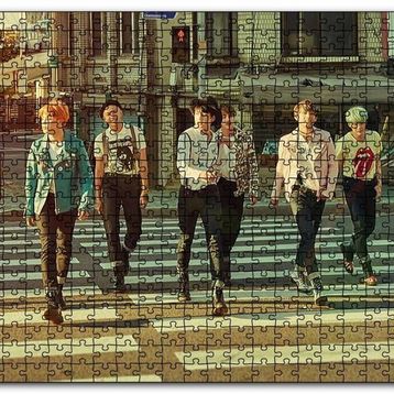 Cakapuzzle Bts Kore Pop Yaya Geçidinde Mdf 1000 Parça Puzzle