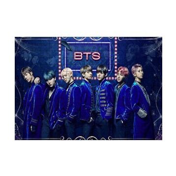 Cakapuzzle BTS Koreli Gençler Mavi Fon 120 Parça Ahşap Puzzle