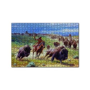 Cakapuzzle Buffolo Avcısı Kızılderililer 120 Parça Ahşap Puzzle