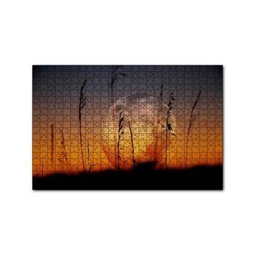 Cakapuzzle Buğday Başaklarının Ardında Muhteşem Dolunay 120 Parça Ahşap Puzzle