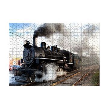 Cakapuzzle Buharlı Kara Tren ve Dumanları 120 Parça Ahşap Puzzle