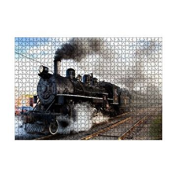 Cakapuzzle Buharlı Kara Tren ve Dumanları 120 Parça Ahşap Puzzle