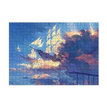 Cakapuzzle Bulutlar ve Fantastik Yelkenliler 120 Parça Ahşap Puzzle