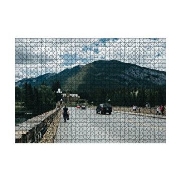Cakapuzzle Bulutlu Gökler Köprü ve Dağlar 120 Parça Ahşap Puzzle
