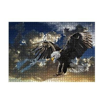 Cakapuzzle Bulutlu Gökler ve Kartal Çizim Puzzle