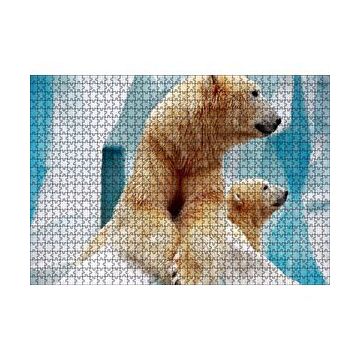 Cakapuzzle Buzdağı Önündeki Kutup Ayıları 120 Parça Ahşap Puzzle