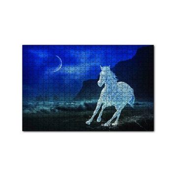 Cakapuzzle Buzlu At Gece Fantastik 120 Parça Ahşap Puzzle