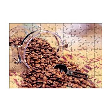 Cakapuzzle Cam Kavanoz Kahve Çekirdekleri Çuval Zemin 120 Parça Ahşap Puzzle