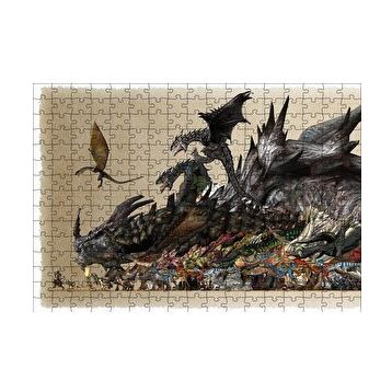 Cakapuzzle Canavar Avcısı Ejderhalar ve Avcılar 120 Parça Ahşap Puzzle
