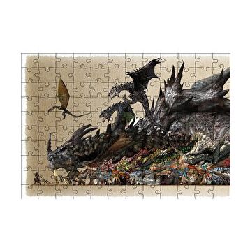 Cakapuzzle Canavar Avcısı Ejderhalar ve Avcılar 120 Parça Ahşap Puzzle