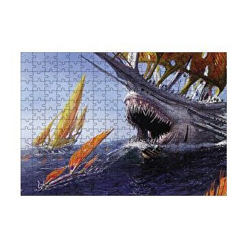 Cakapuzzle Canavar Gemi Yağlıboya Görseli 120 Parça Ahşap Puzzle