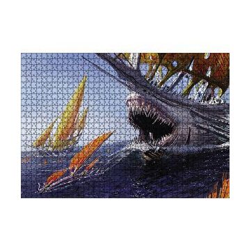 Cakapuzzle Canavar Gemi Yağlıboya Görseli 120 Parça Ahşap Puzzle