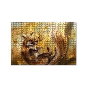 Cakapuzzle Canavar Tilki ve Kelebekler 120 Parça Ahşap Puzzle