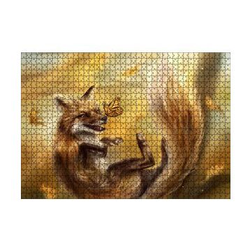 Cakapuzzle Canavar Tilki ve Kelebekler 120 Parça Ahşap Puzzle